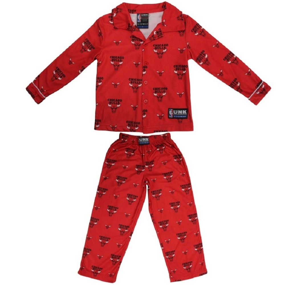 NBA CHICAGO BULLS YOUTH SIZE 4 FLANNEL PAJAMAS